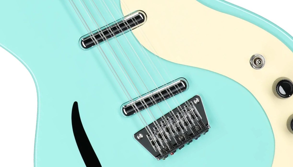 Lipstick pickups on a Danelectro guitar