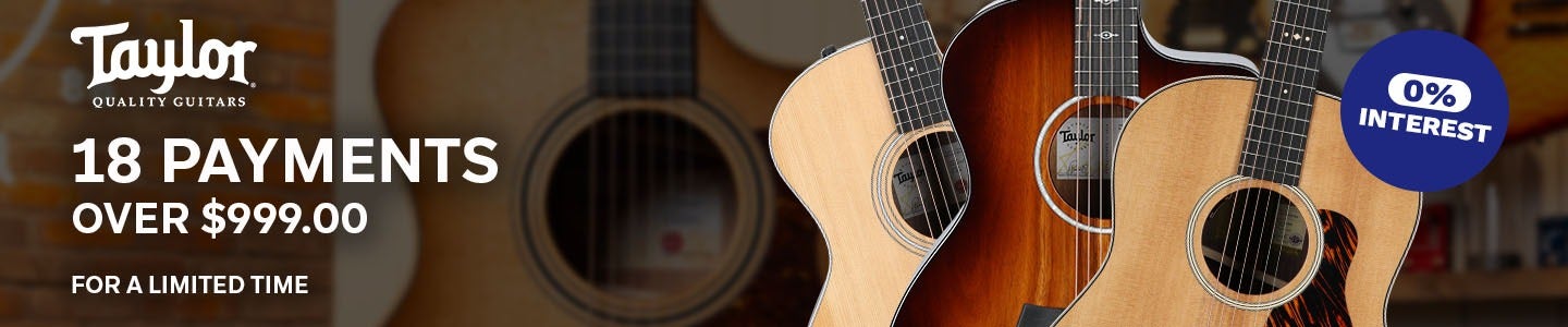 18 Payments with 0% Interest on Select Taylor Gear