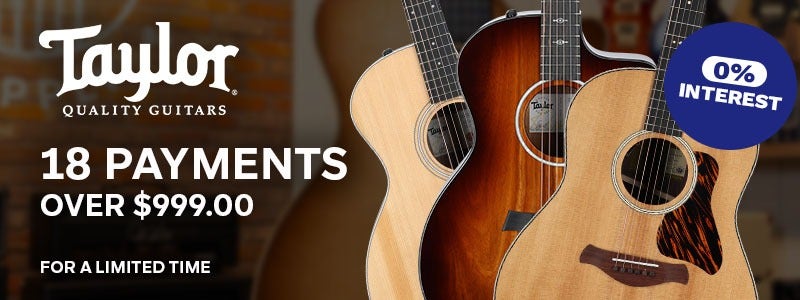 18 Payments with 0% Interest on Select Taylor Gear