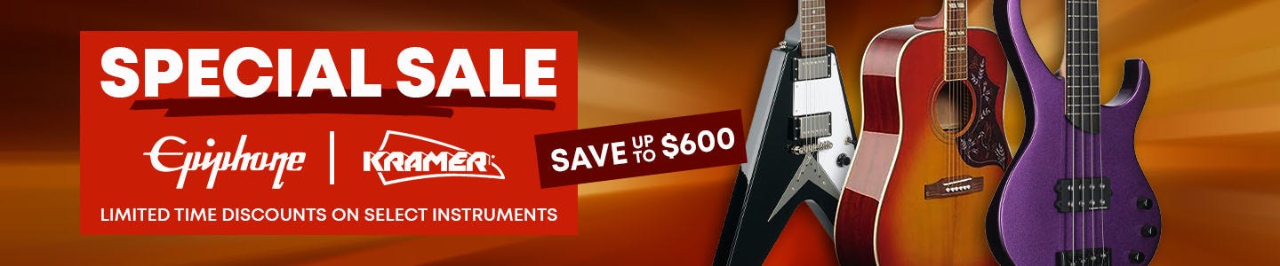 Epiphone and Kramer Limited Time Discounts