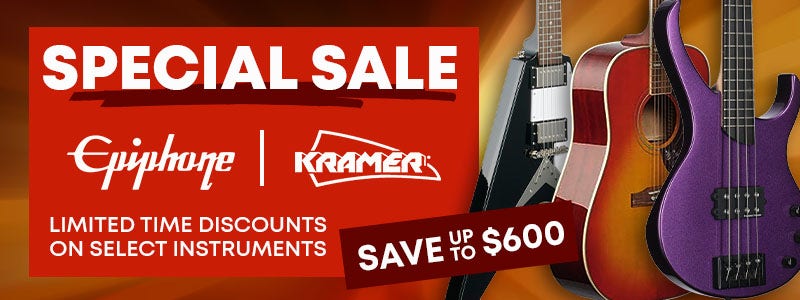 Epiphone and Kramer Limited Time Discounts