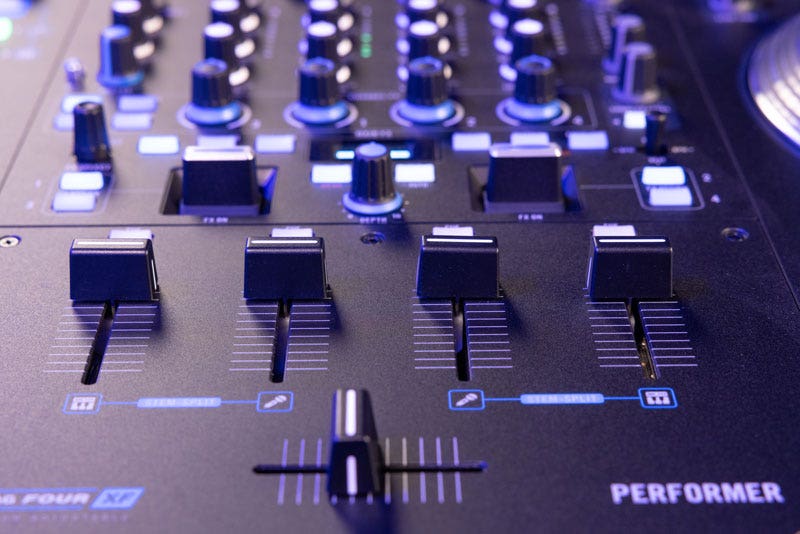 Closeup of Rane Performer faders