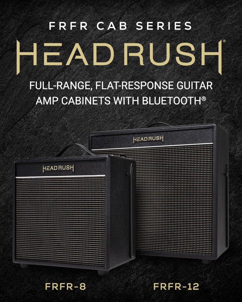HeadRush FRFR Cab Series - Full-range, flat-response guitar amp cabinets with bluetooth