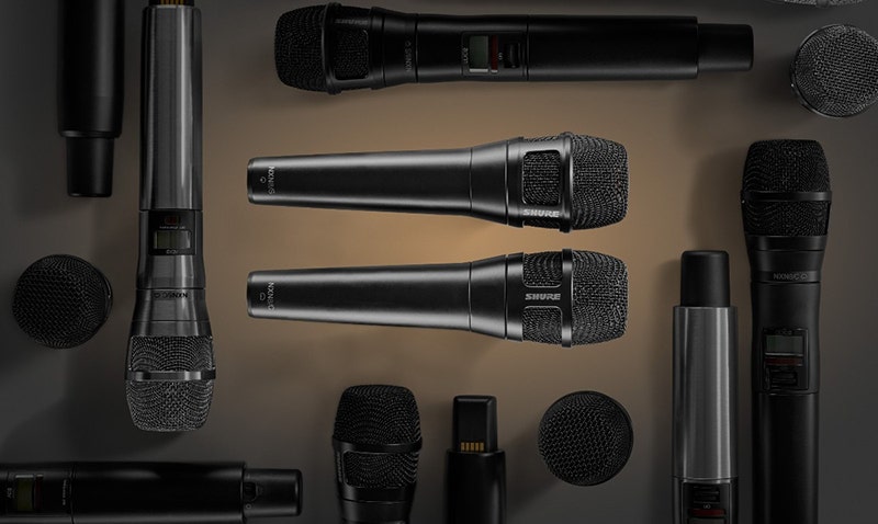 A collection of wireless microphones
