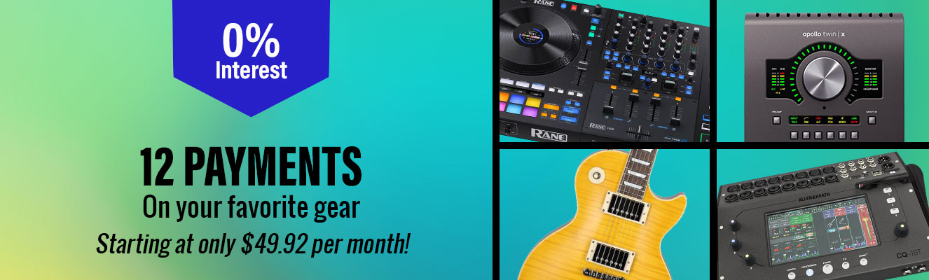 12 Payments on your favorite gear with 0% interest banner
